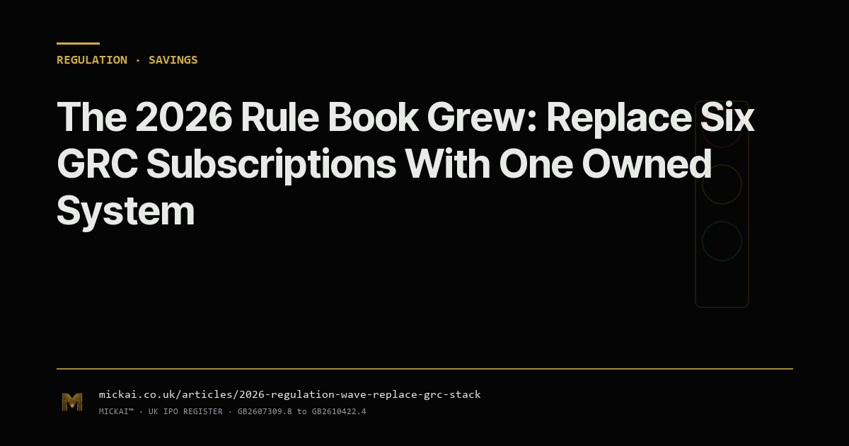 The 2026 Rule Book Grew: Replace Six GRC Subscriptions With One Owned System