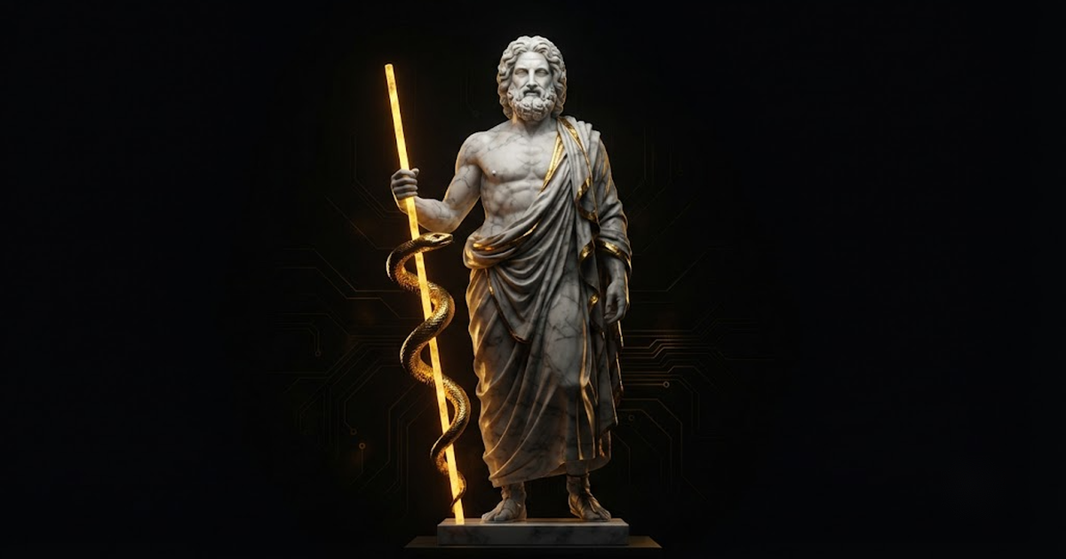 Asclepius, evoking sector by sector use in health where a care action is held against clinical safety policy