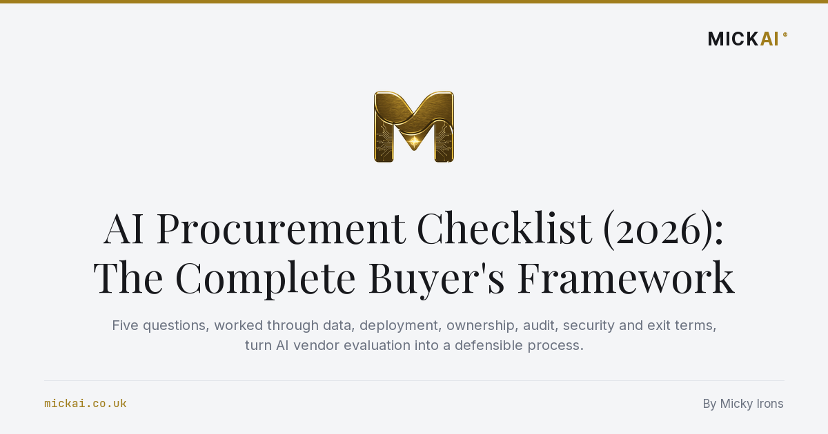 AI Procurement Checklist (2026): The Complete Buyer's Framework