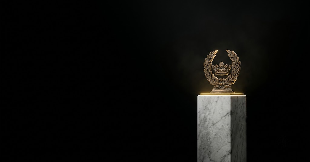The Mickai wordmark set on a deep void-black ground with a single fine gold rule beneath it, austere and editorial