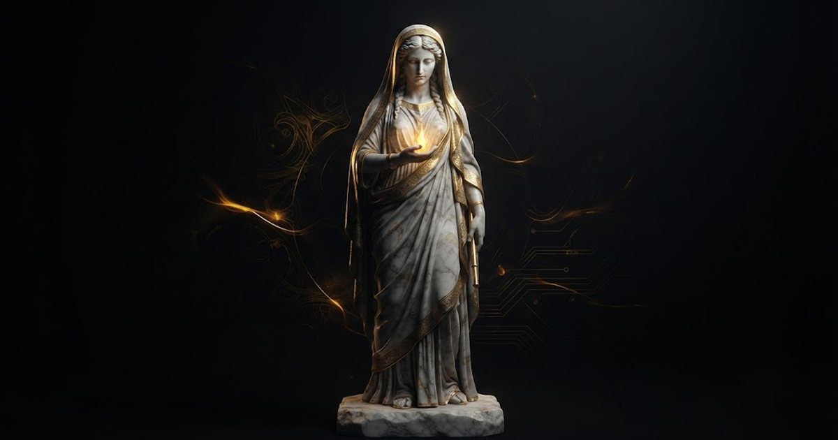 Hestia, evoking the most important intelligence kept at home on the institution's own ground