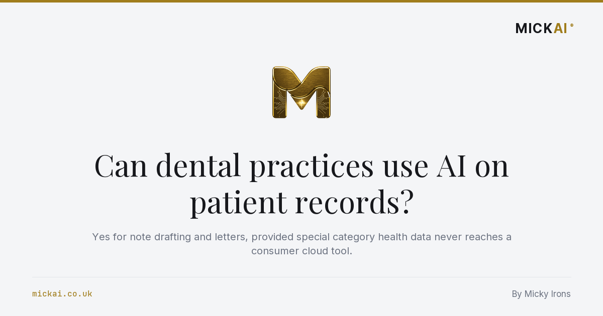 Can dental practices use AI on patient records?