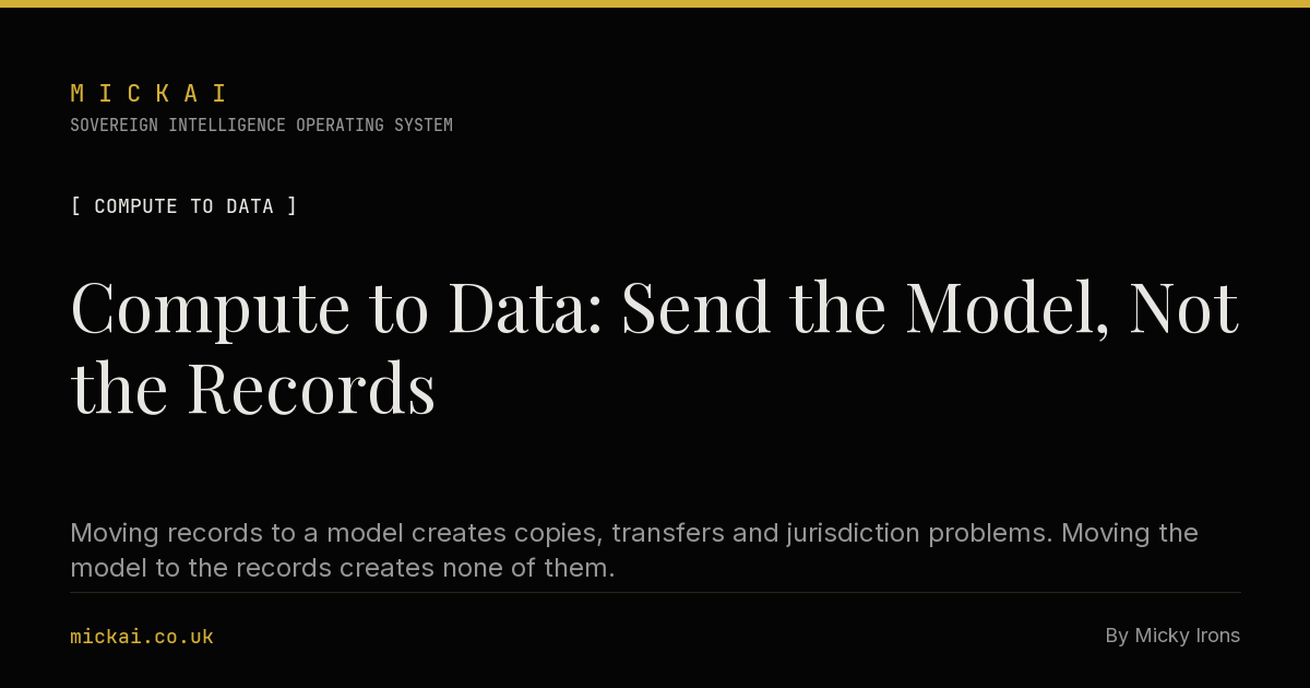 Compute to Data: Send the Model, Not the Records