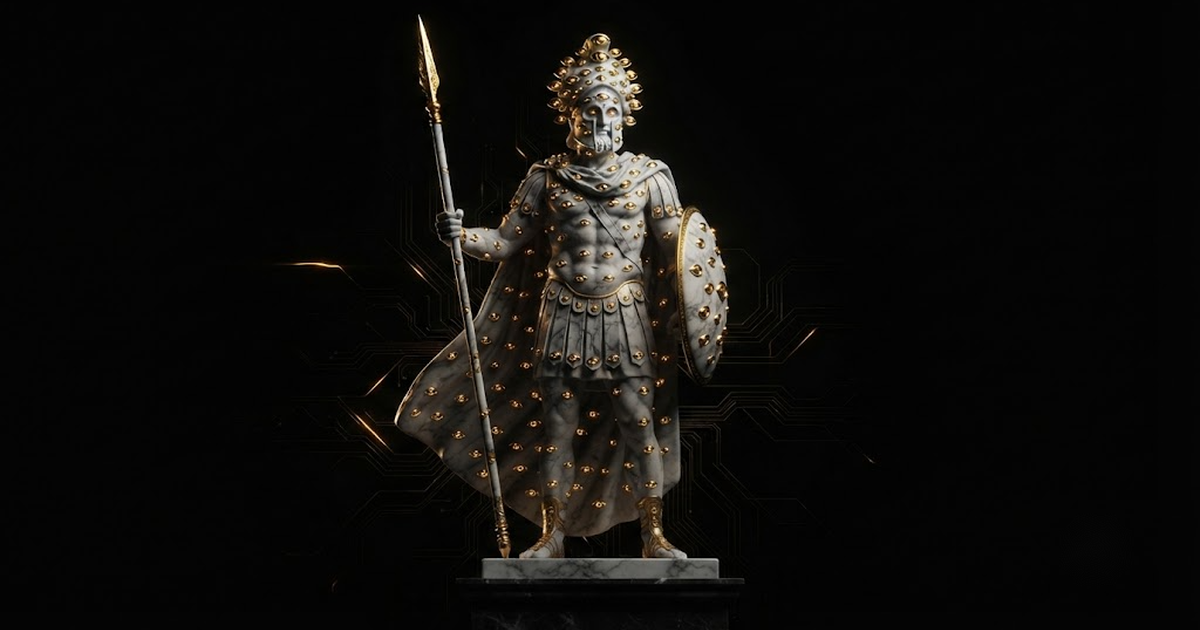 Argus Panoptes, evoking the all-seeing audit that catches any drift or after-the-fact edit