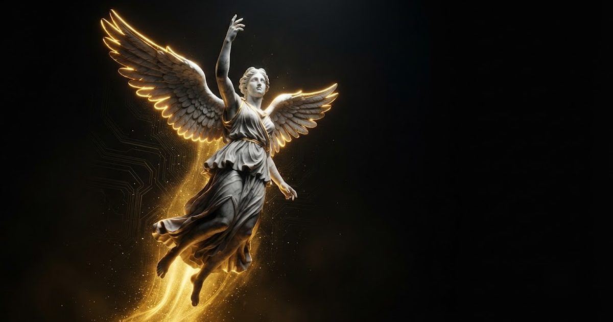Nike, winged goddess of victory, evoking rising market recognition and momentum for verifiable AI