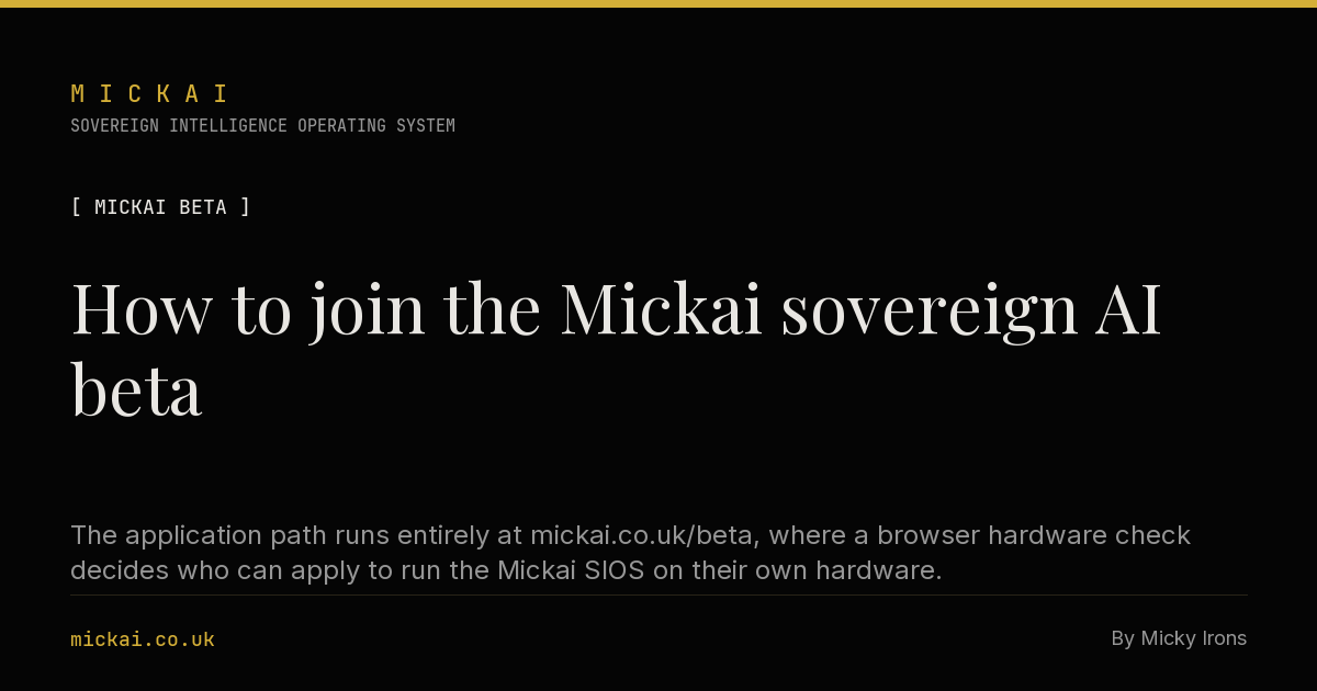 How to join the Mickai sovereign AI beta