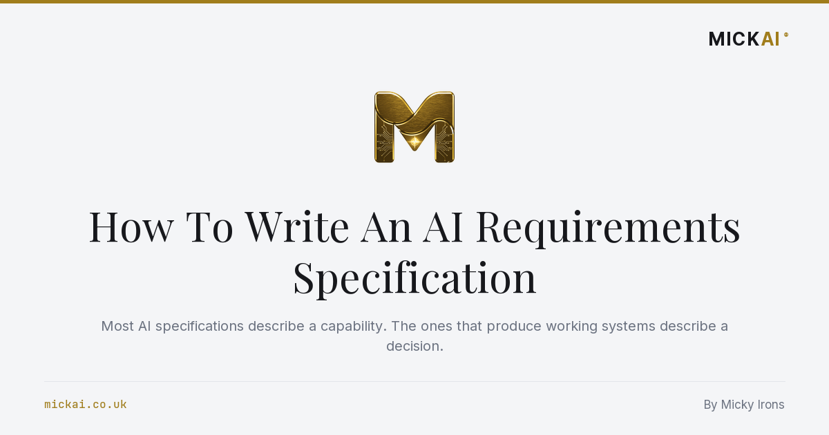 How To Write An AI Requirements Specification
