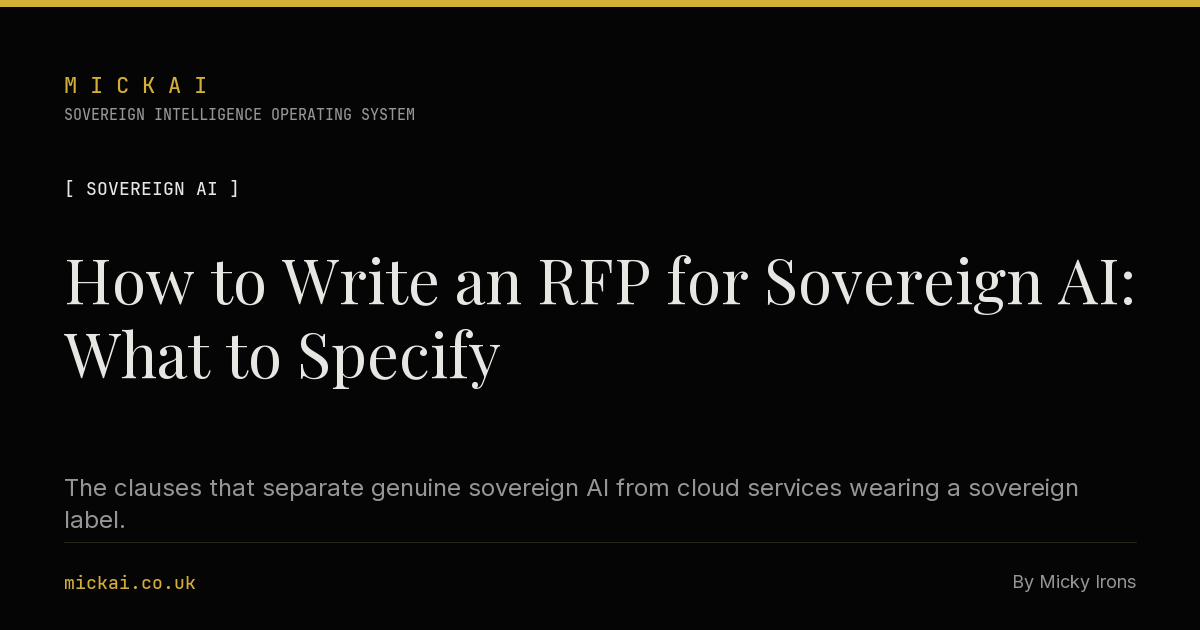 How to Write an RFP for Sovereign AI: What to Specify