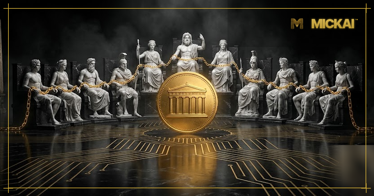 Pantheon, the post-quantum-native Layer-1 chain, rendered as an Olympian temple of record