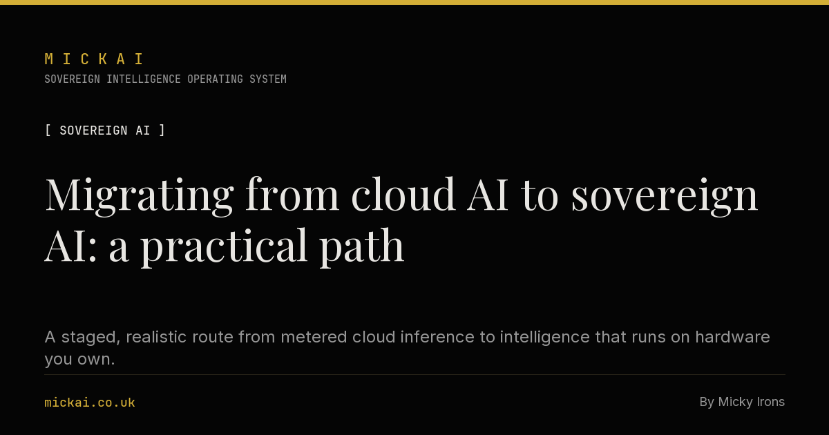 Migrating from cloud AI to sovereign AI: a practical path