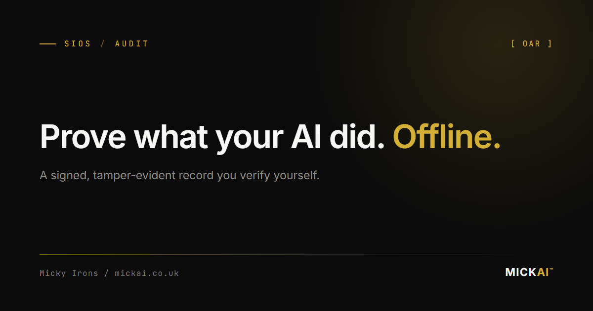 Proving What Your AI Did: Offline Provenance Without Trusting the Vendor