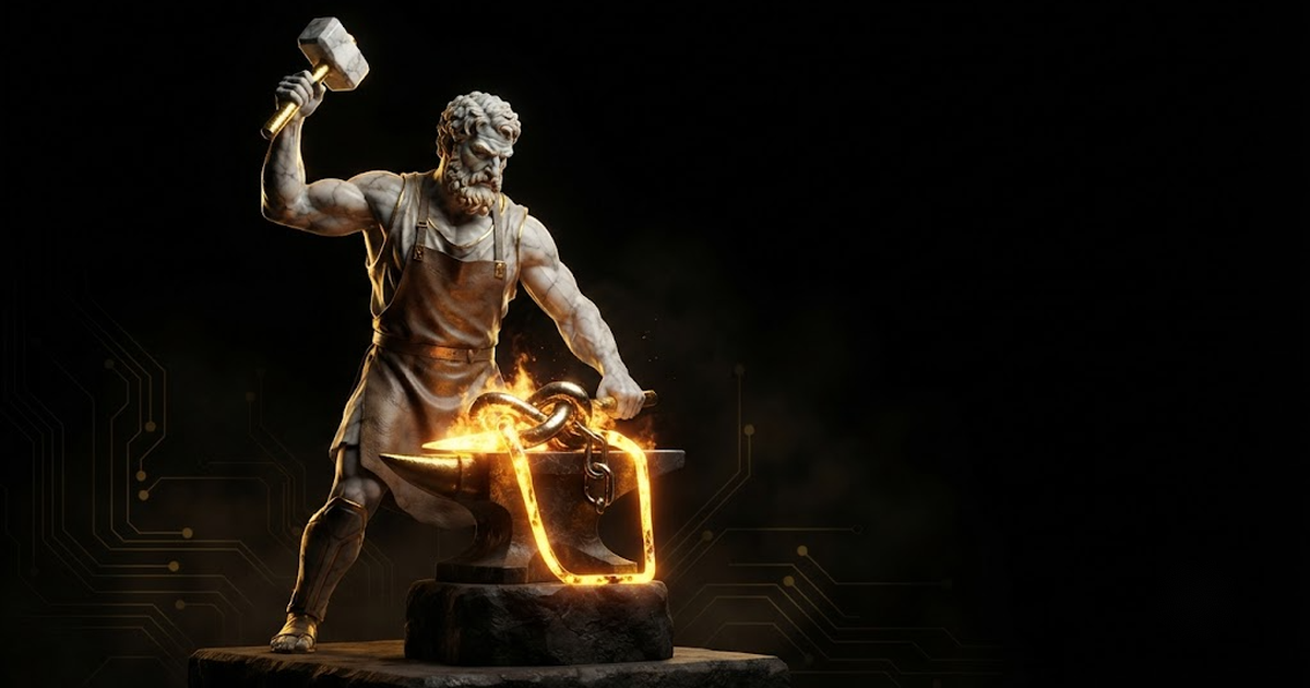 Hephaestus, evoking a technical control forged into the system so the rule cannot be broken