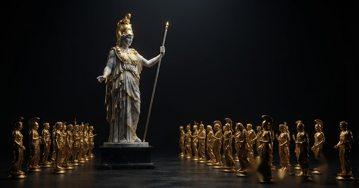 Athena, evoking deterministic governance routing work to the right specialist brain under enforced rules