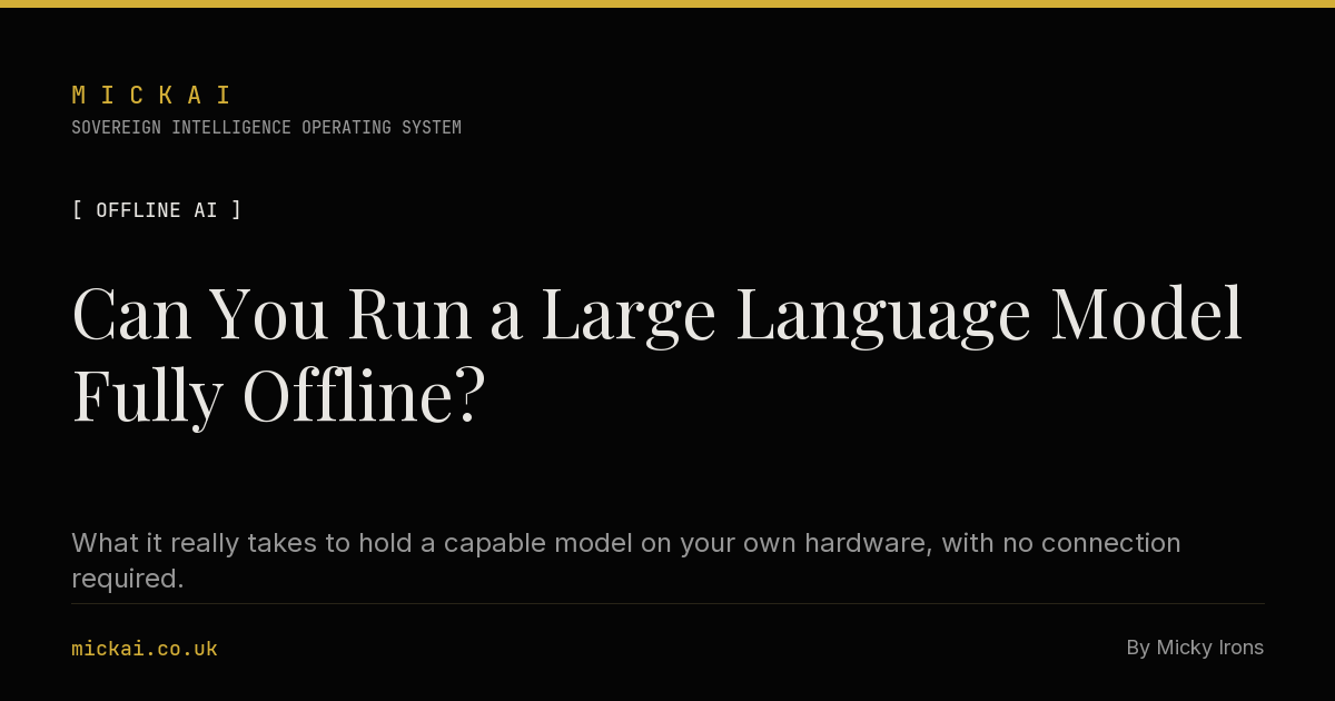 Can You Run a Large Language Model Fully Offline?