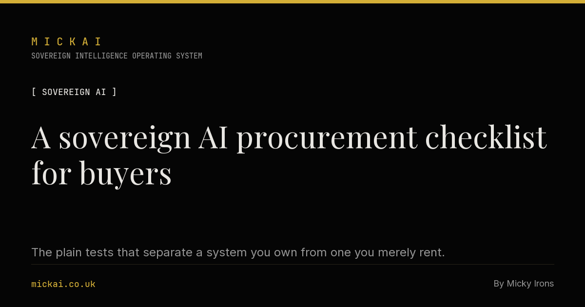 A sovereign AI procurement checklist for buyers