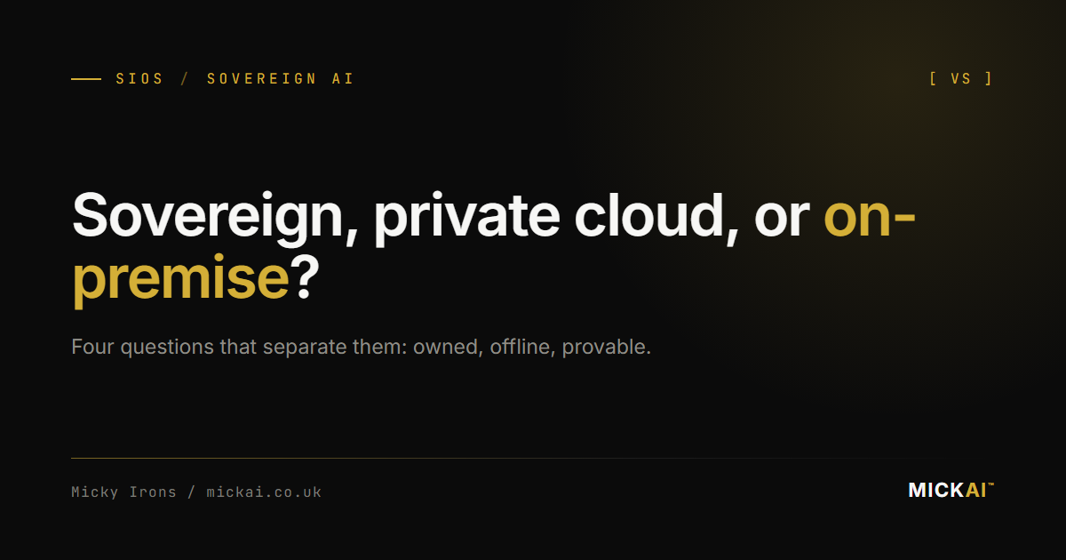 Sovereign AI vs Private Cloud AI vs On-Premise AI: The Real Difference