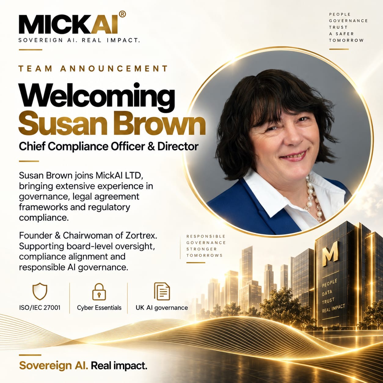 Susan Brown joins Mickai as Chief Compliance Officer and Director