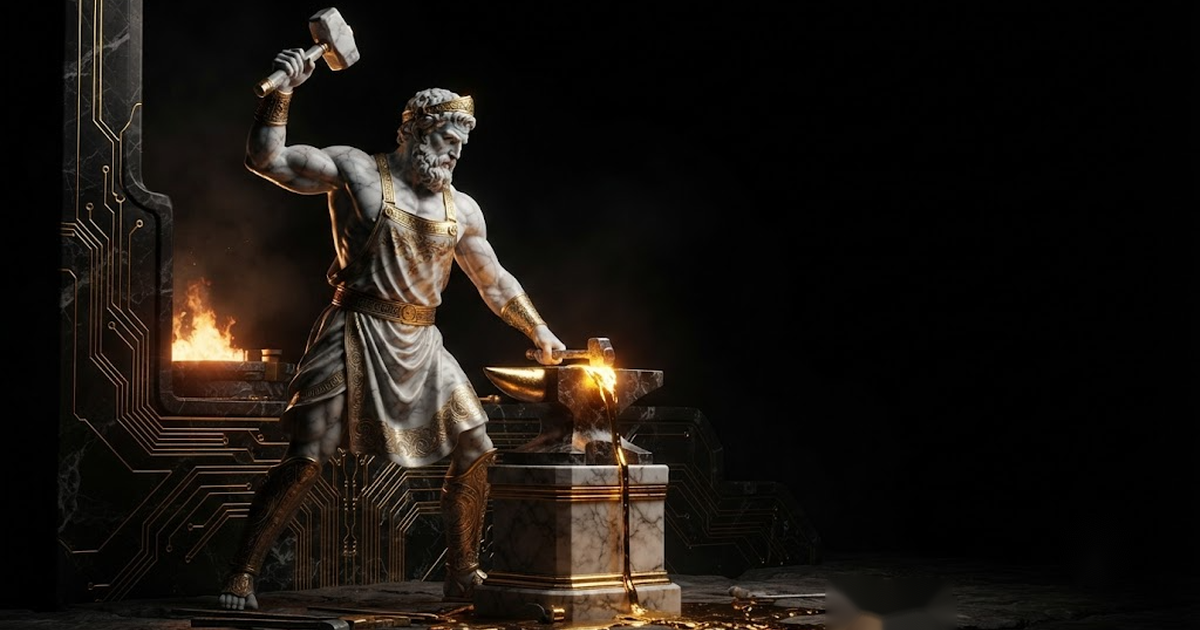 Hephaestus, evoking sovereignty built without compromise on capability