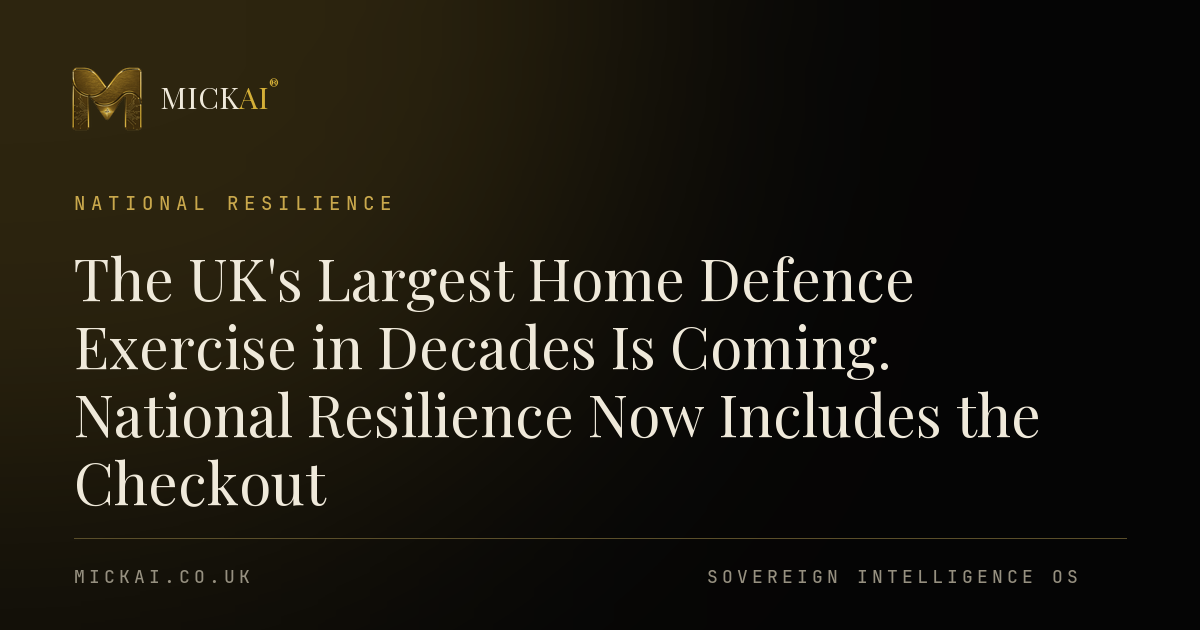 The UK's Largest Home Defence Exercise in Decades Is Coming. National Resilience Now Includes the Checkout