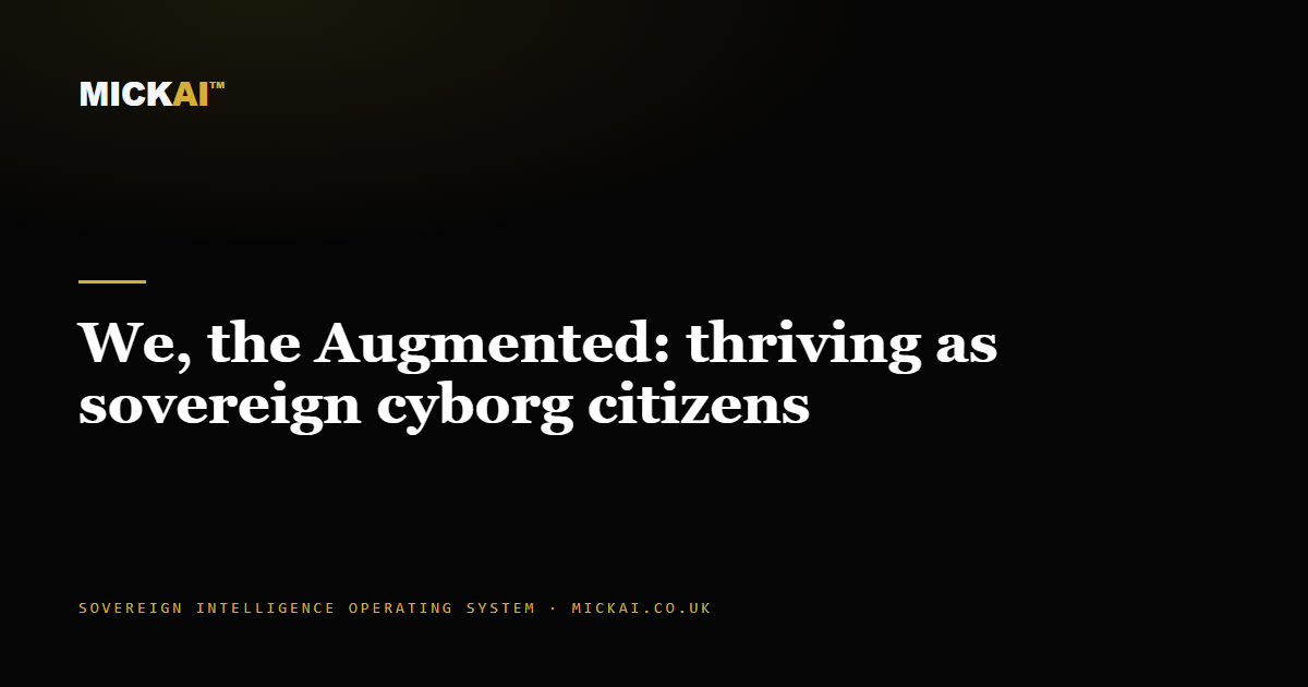We, the Augmented: thriving as sovereign cyborg citizens