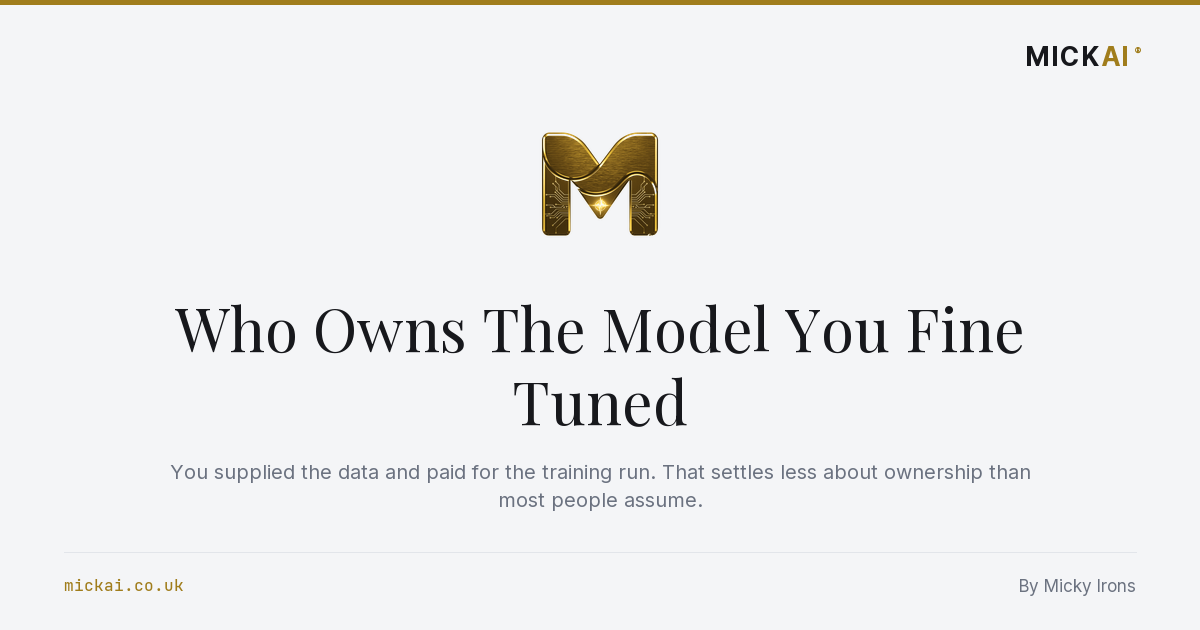 Who Owns The Model You Fine Tuned