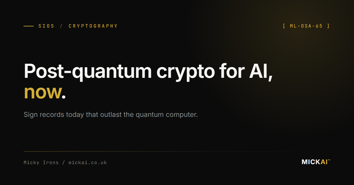 Why Post-Quantum Cryptography Matters for AI Now