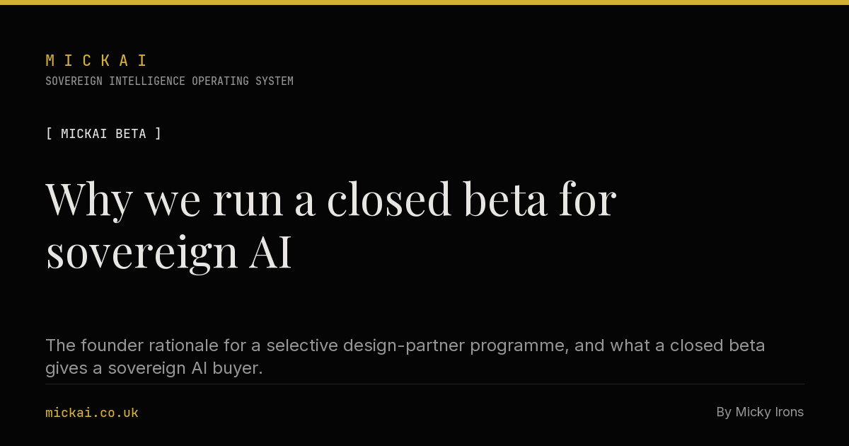 Why we run a closed beta for sovereign AI