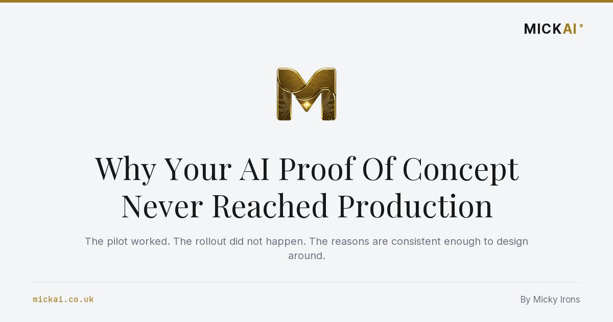 Why Your AI Proof Of Concept Never Reached Production