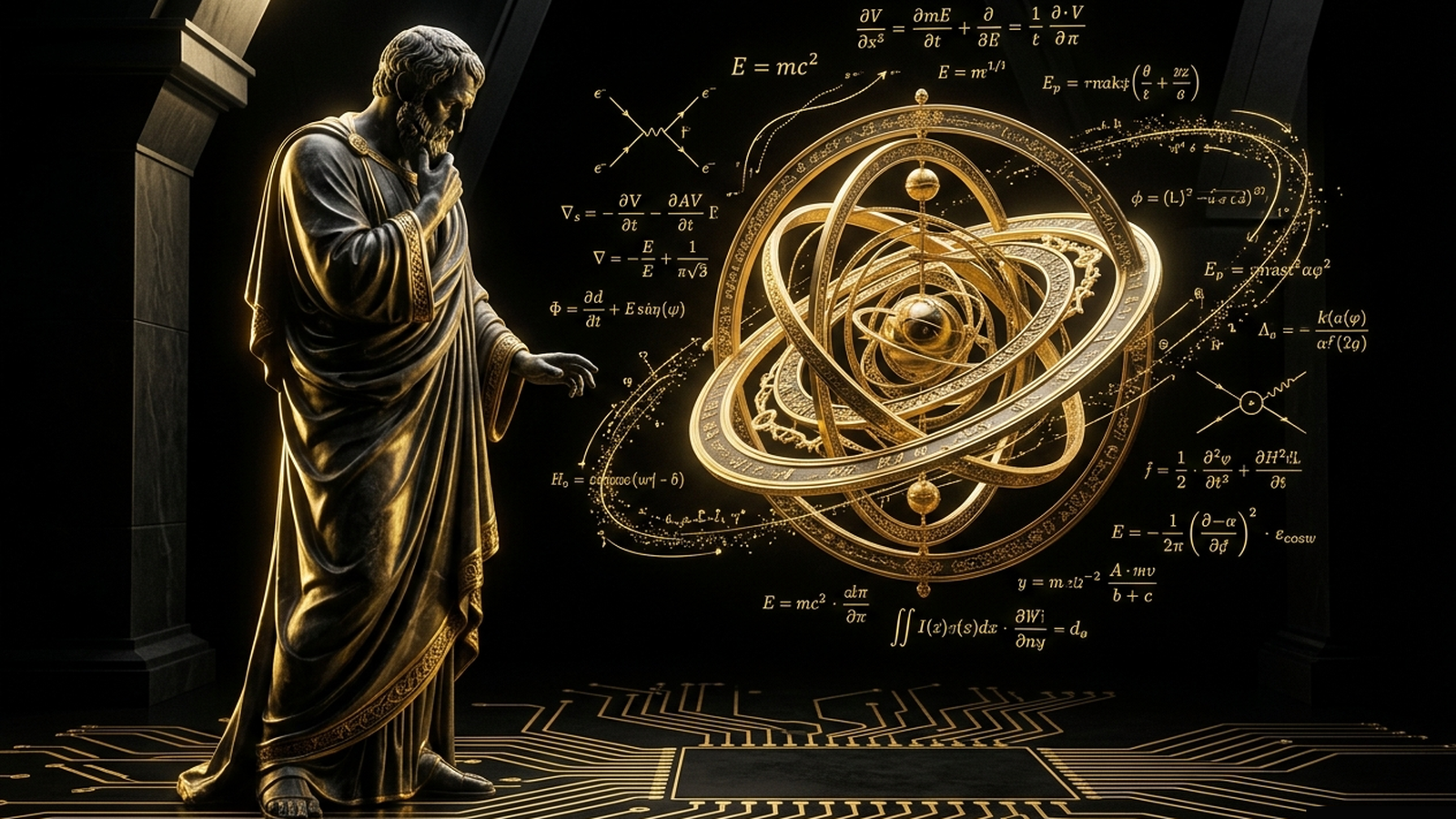 QUANTUM, a Mickai cooperative brain rendered as a Greek figure in gold and marble