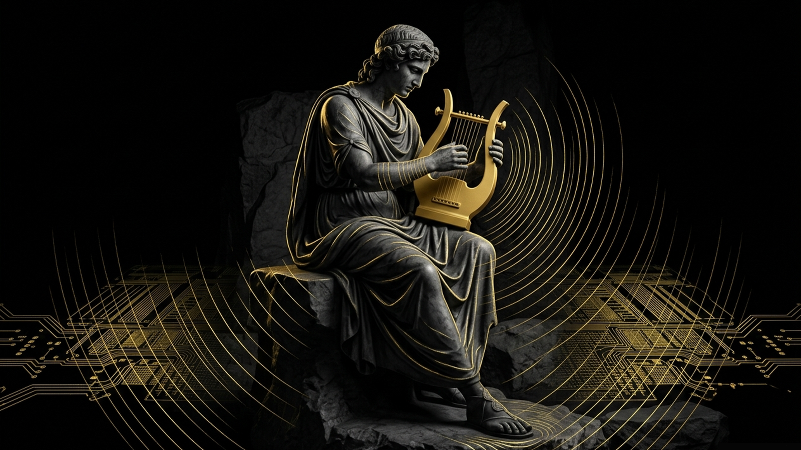 Music, the audio composition studio, as an Orphic Greek lyre of sound