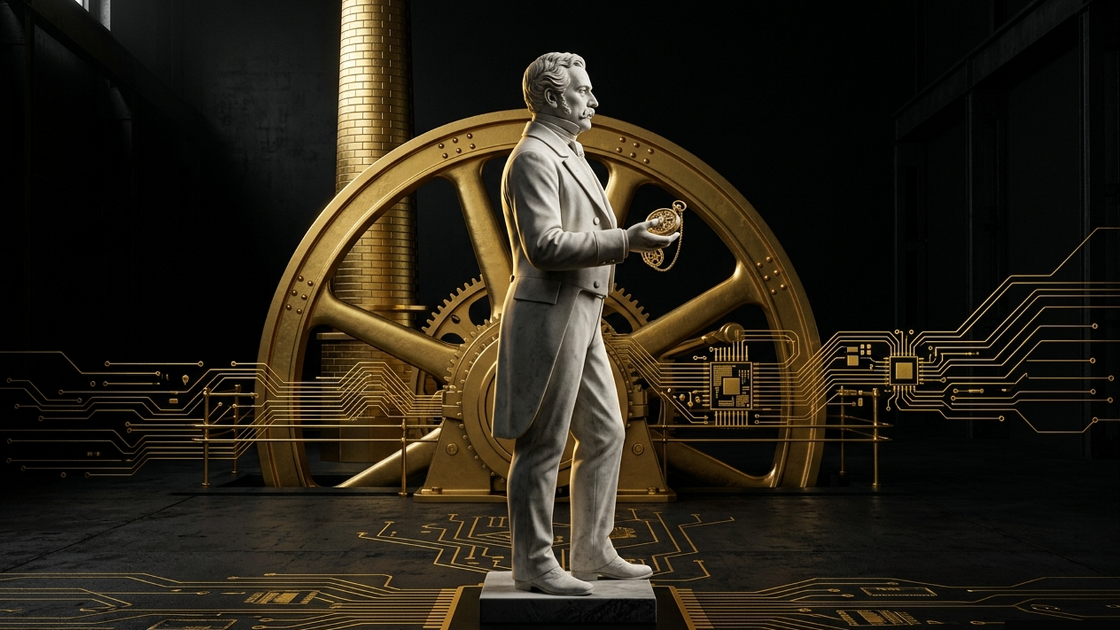 VICTOR-ALBERT, a Mickai cooperative brain rendered as a Greek figure in gold and marble